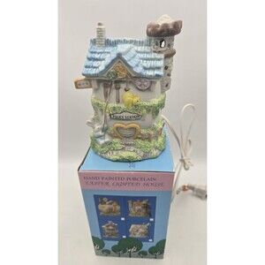 Vintage 1992 EASTER EGG Porcelain POLICE STATION, Hand Painted Light Nightlight